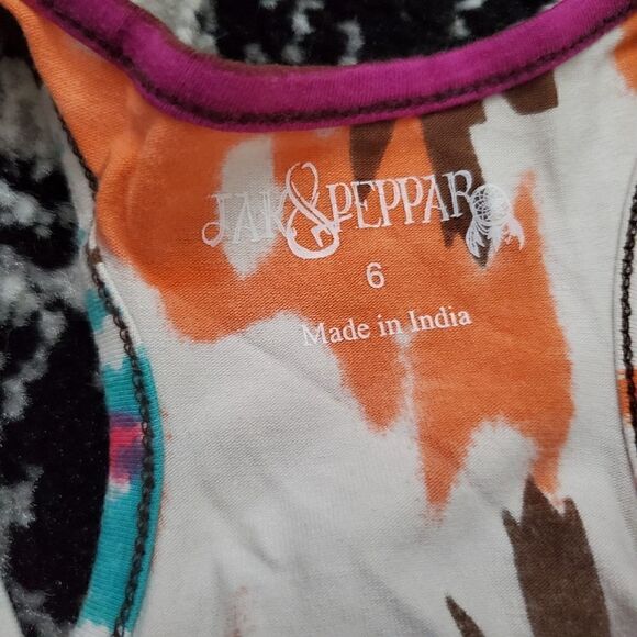 Jak & Peppar Girls Graphic Print Racerback Tank - Size 6 - Picture 3 of 3